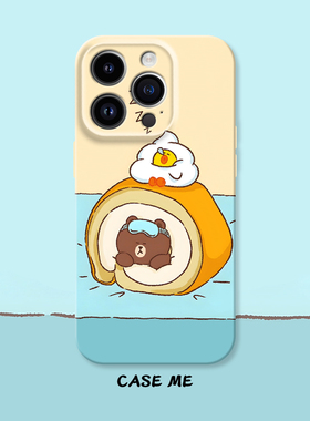 休憩时光 适用iphone16/15pro苹果17Promax华为P70/MATE70/vivox200/oppofindx9ULTRA一加ACE5布朗熊手机壳