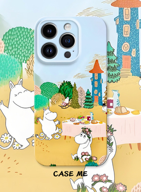 适用iphone17/16pro苹果15/14Promax华为P40/MATE50/vivox100/X90/S19/oppoReno11/Reno10/9卡通姆明手机壳