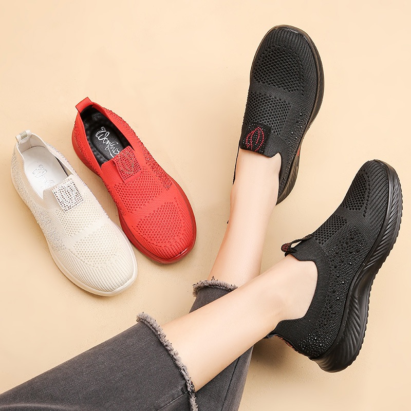 2023春季妈妈鞋旺奈飞织网面鞋