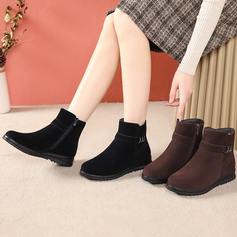 2022雪地靴妈妈鞋旺奈真皮冬季