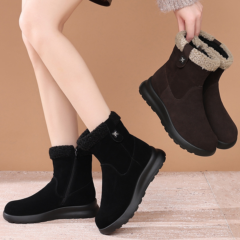 2024冬季新款雪地靴旺奈磨砂真皮