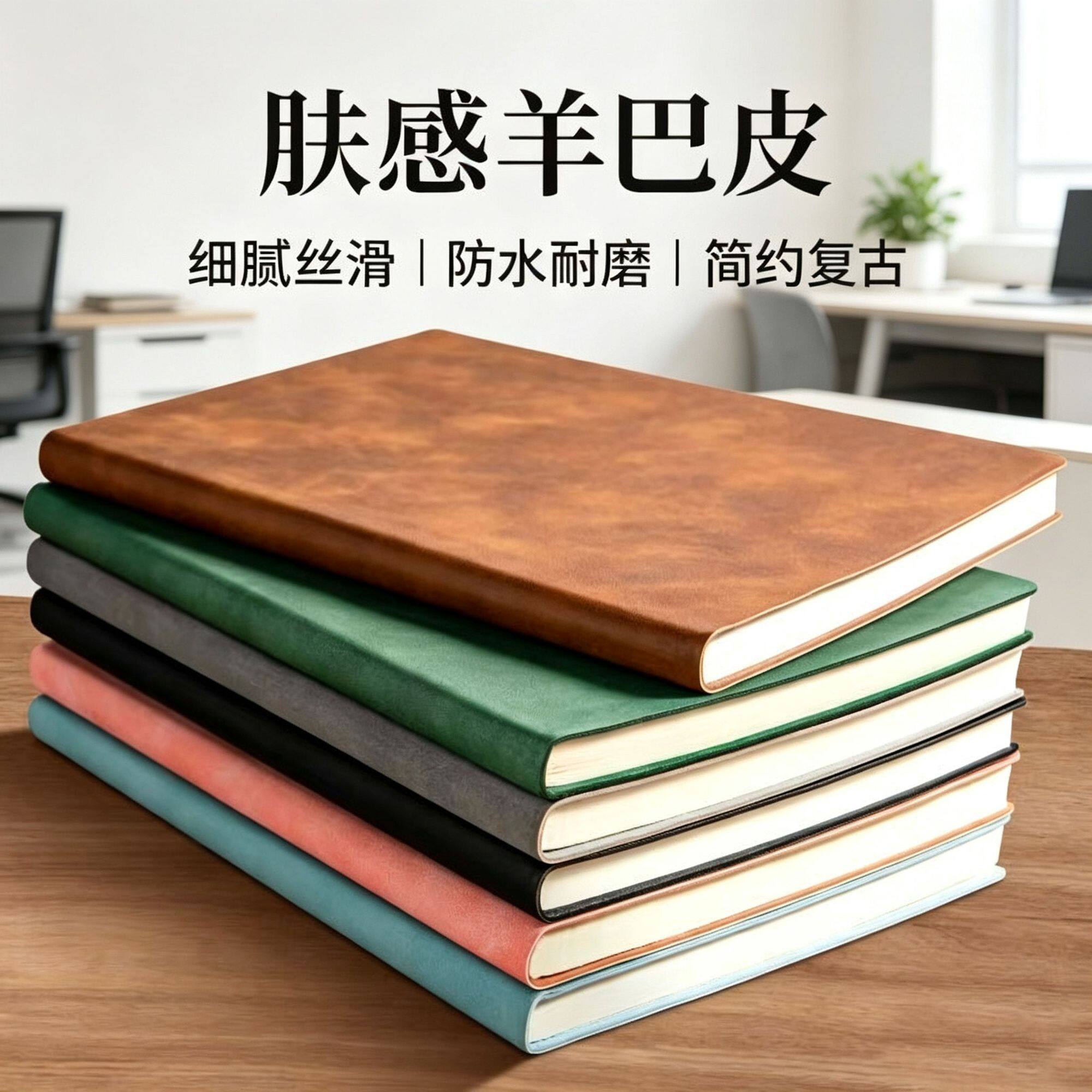 定制笔记本肤感羊巴皮定制logo笔记本定制可印logo商务软皮本子图片