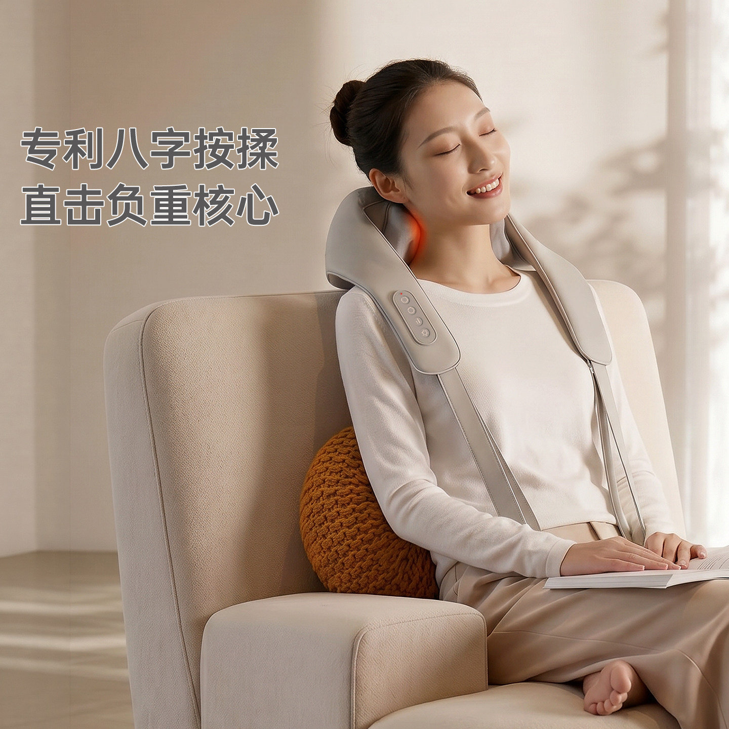 ROVOS/荣耀颈椎按摩器斜方肌披肩颈按摩仪腰部背部多功能R1350