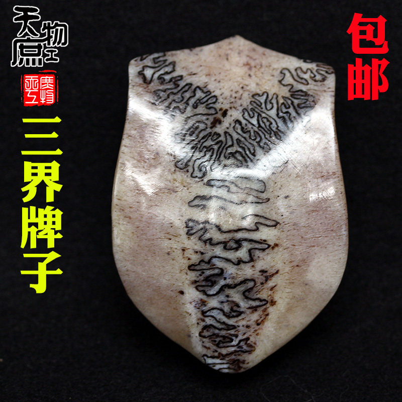 鹿三界牌子天然颜色鹿头骨雕刻原料手把件文玩吊坠挂件