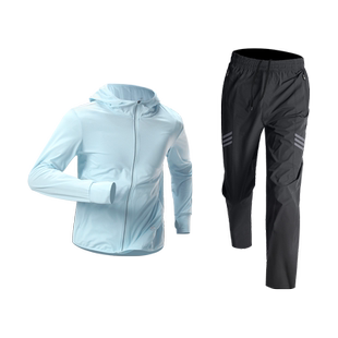 防晒服男冰丝运动套装夏季薄款跑步速干衣外套夏天户外健身训练服