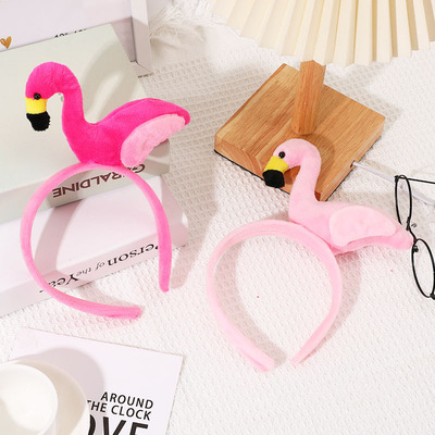 可爱卡通发卡火烈鸟动物头饰超萌女生搞怪小鸟发箍表演自拍头箍女