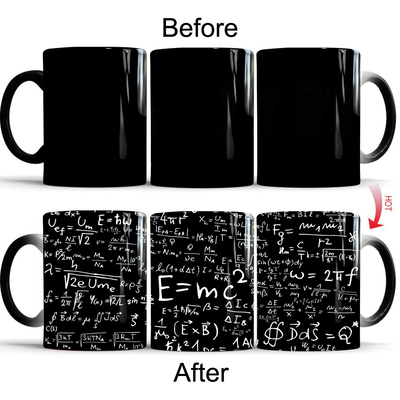 物理数学公式变色马克杯陶瓷热敏公早餐咖啡杯子学生礼物杯子水杯