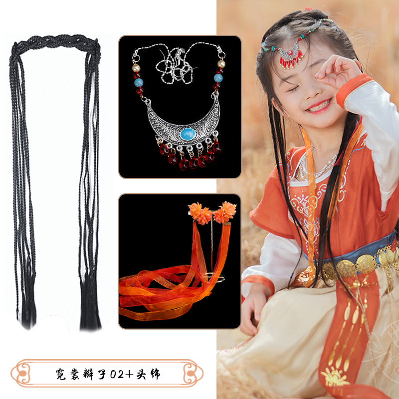 新款儿童假发宝宝发髻发包古装汉服造型古风写真演出发型霓裳辫子