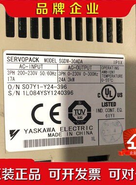安川伺服驱动器电机3kw驱动器SGDM-30A 议价