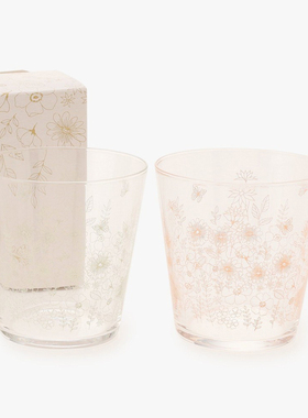 日本afternoontea素雅花纹玻璃杯乔迁礼物新婚礼物玻璃对杯