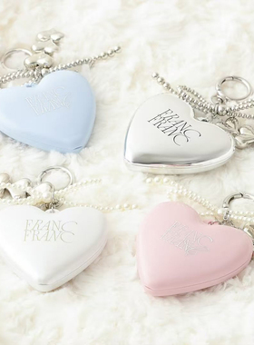 日本francfranc爱心小镜子小梳子旅行便携梳子