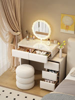A light luxury small-sized apartment with a solid wood dressing table, bedroom with a light box, a mini 60cm cream dressing table and storage cabinet thumbnail 4