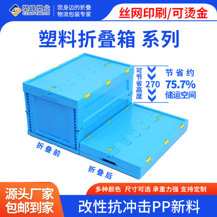 塑料折叠箱可带盖加厚工业中转塑胶收纳整理箱医药汽配物流周转框