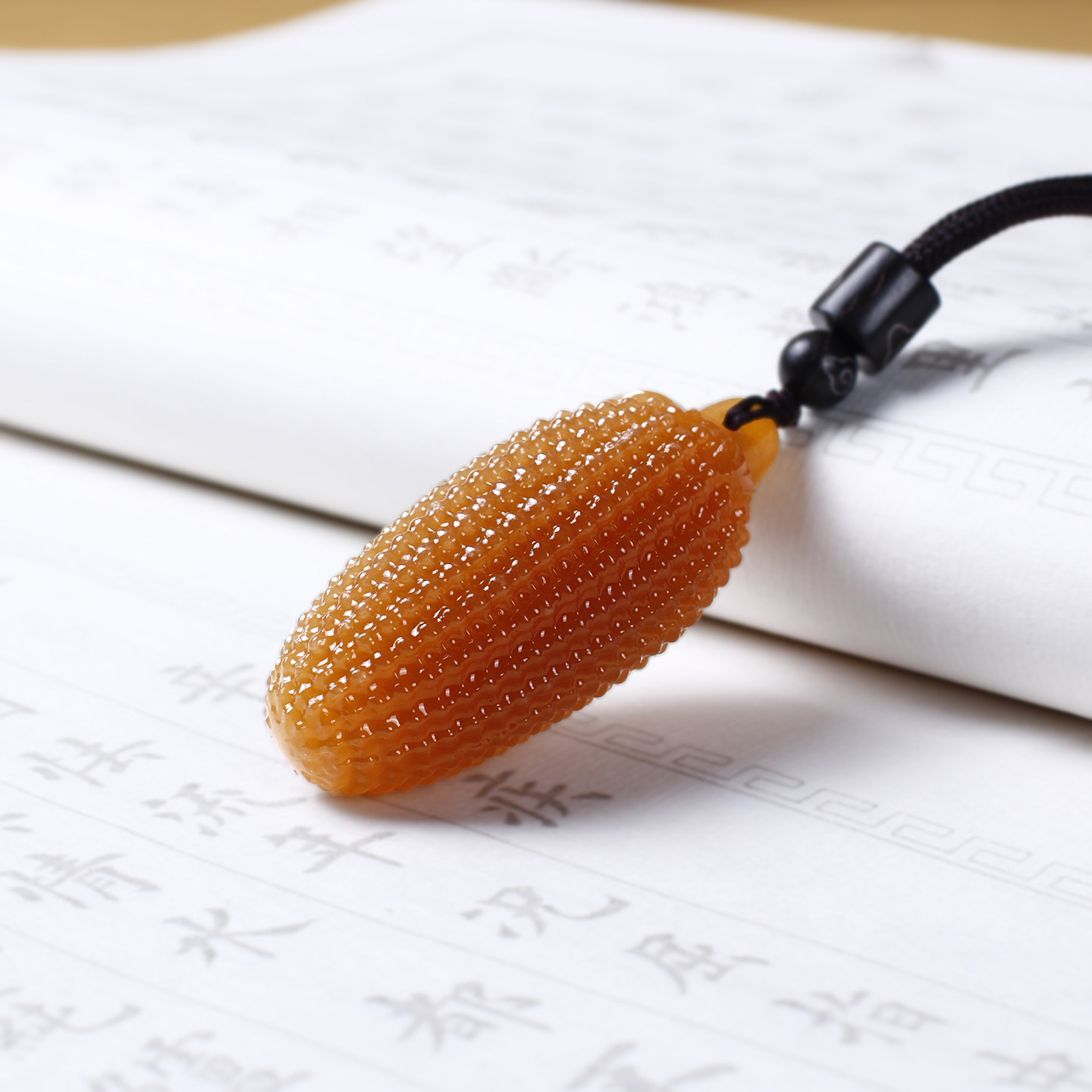 天然糖黄玉吊坠玉米男女款