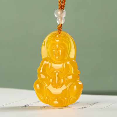 玉观音吊坠玉佩项链护身保平安