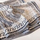 高级感灰色时尚 68小方巾围巾女复古文艺减龄护颈丝巾装 饰发带披肩