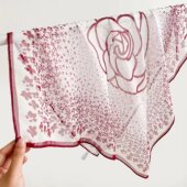 显白气质围巾百搭西丽纱方巾防晒夏季 薄款 女红色山茶 时尚 2025新款