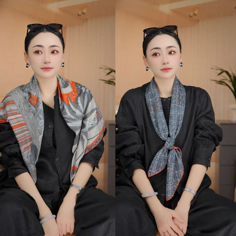 浮影幻境时尚丝毛双面异色围巾