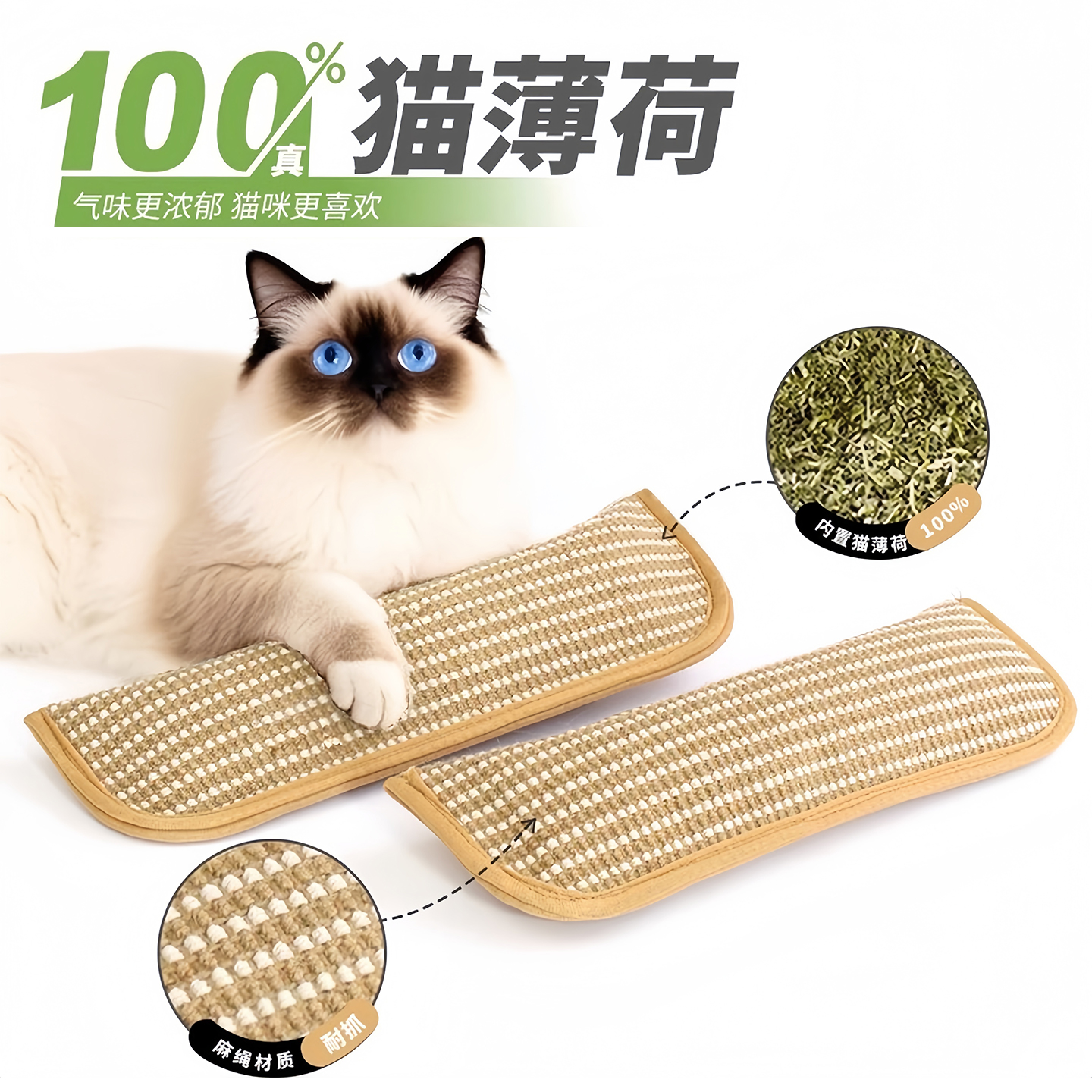 猫玩具猫薄荷抱枕耐咬麻垫猫抓板