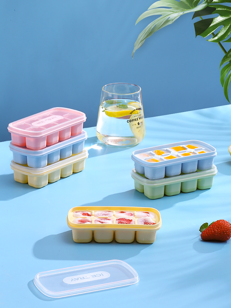 Ice cube mold household silicone soft bottom refrigerator ice box storage artifact freezer ice fan you Xiaoice grid