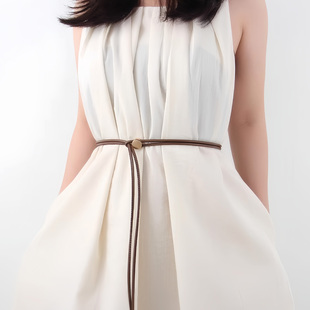 软皮绳细腰带女夏季 饰百搭可调节长款 配裙子衬衫 装 腰绳潮 时尚 新款