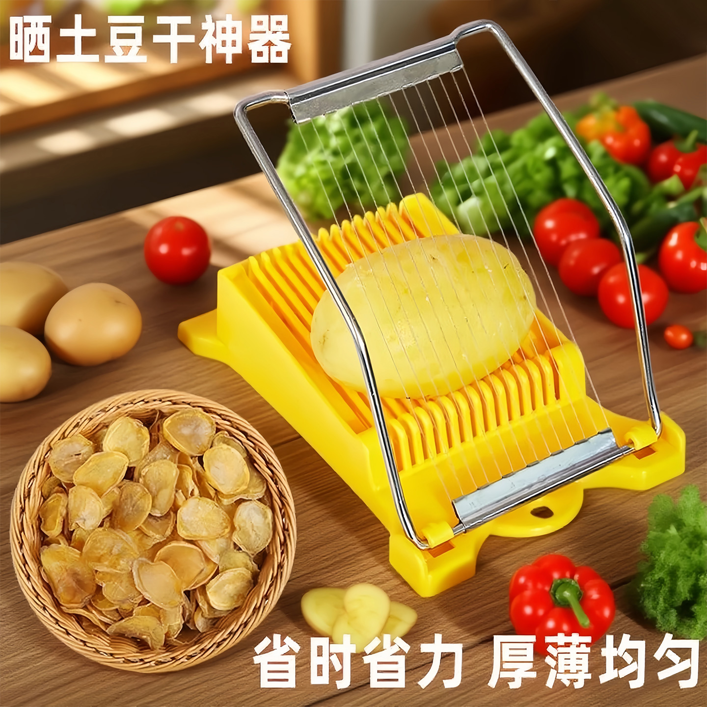 晒土豆干切片神器熟土豆压片器