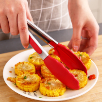 不锈钢厨具食品夹厨房耐高温牛排夹食物夹硅胶防烫烤肉烧烤夹子