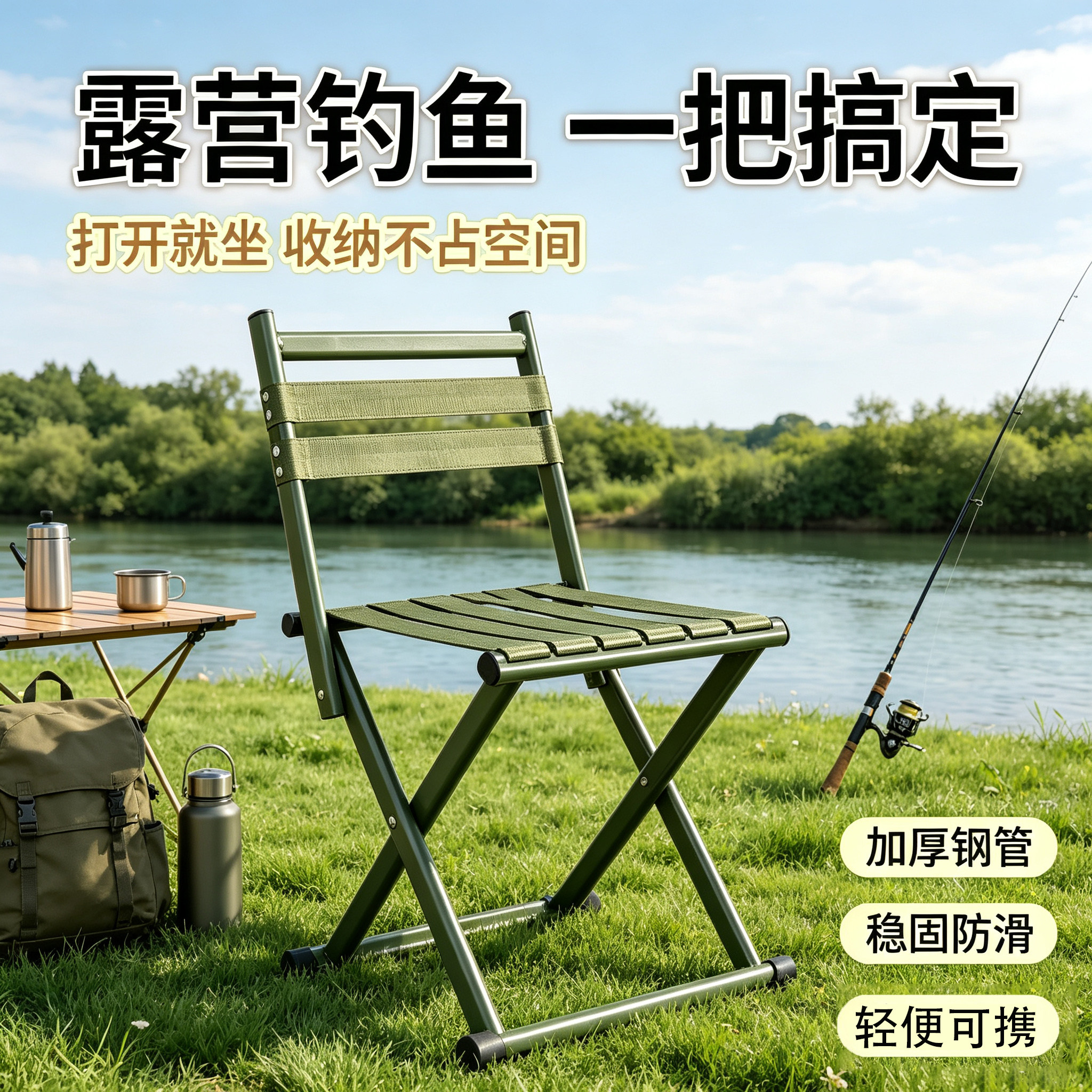 加厚便携折叠马扎户外钓鱼地摊图片
