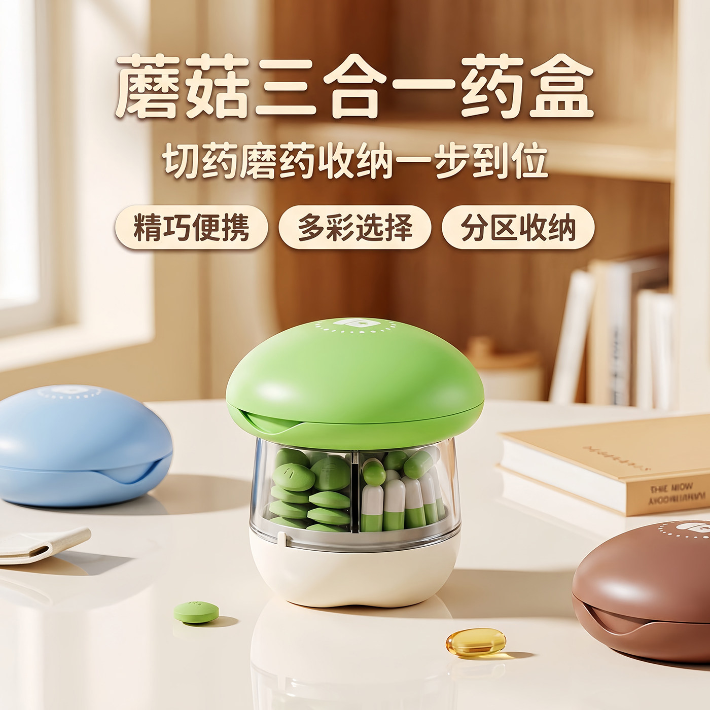 药盒切药器便携式药品分装盒收纳