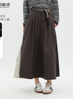 记忆的起点2025秋季新款复古百搭休闲显瘦a字裙子69AQ68550W