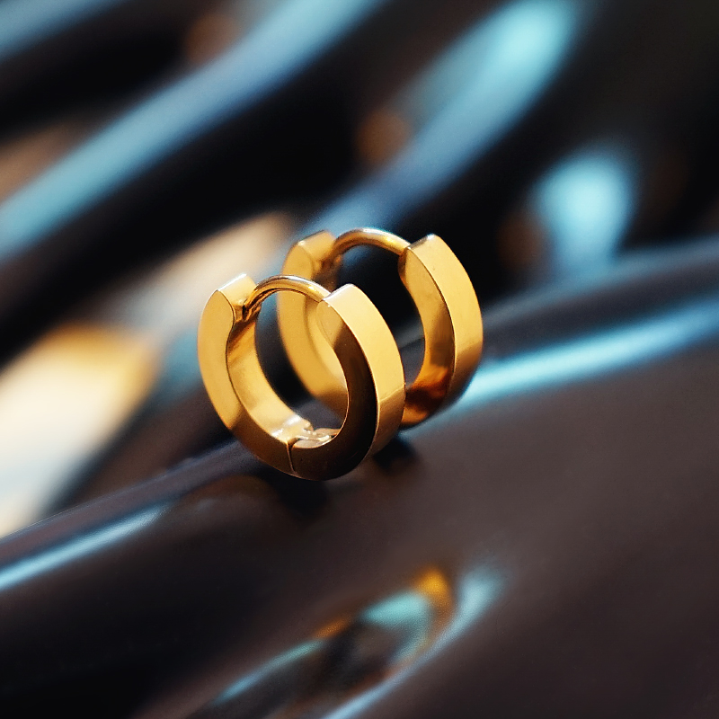 金色钛钢耳扣运动巨好看不掉色