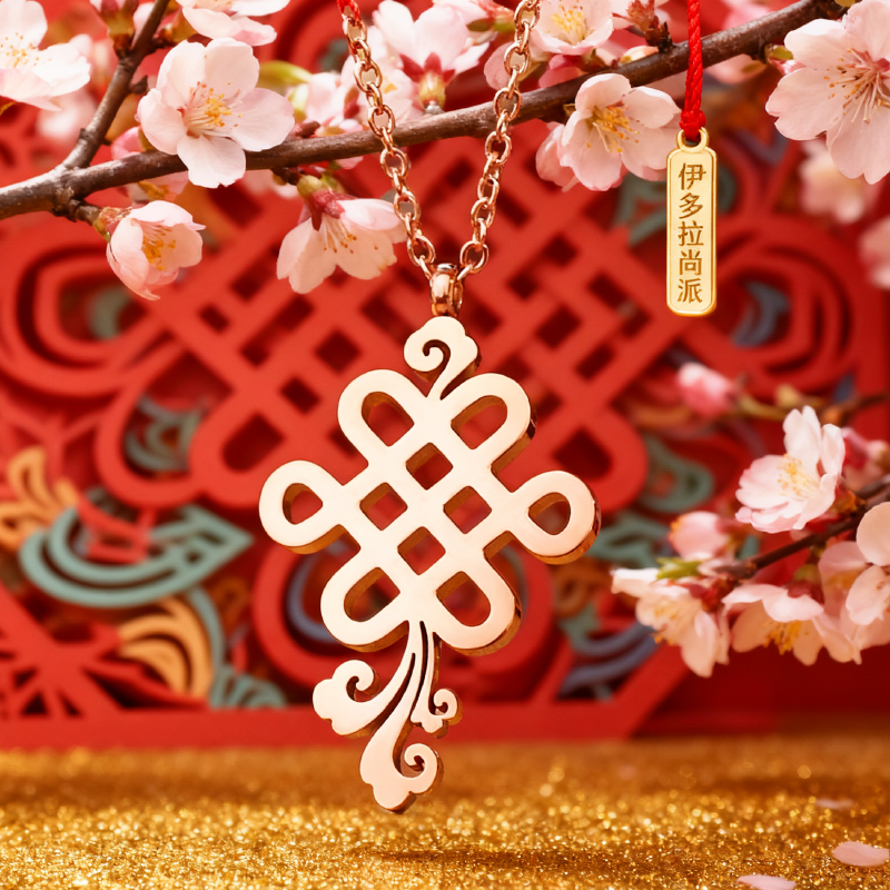 高级感钛钢项链女转运招财新中式