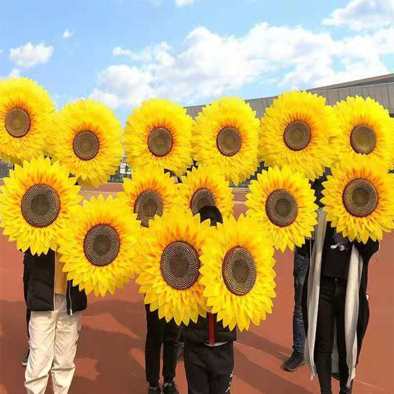 舞蹈道具向日葵多层笑脸手花学校幼儿园运动会入场表演手拿太阳花