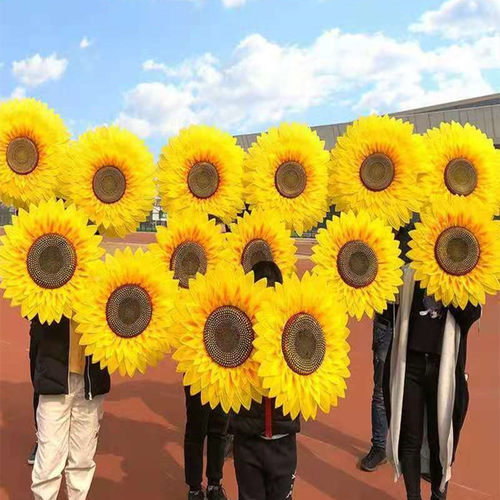 舞蹈道具向日葵多层笑脸手花学校幼儿园运动会入场表演手拿太阳花