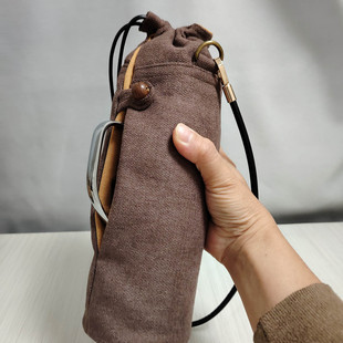 传家壶迷你收纳保护套斜挎户外轻便水壶袋杯套防护布袋子帆布定制