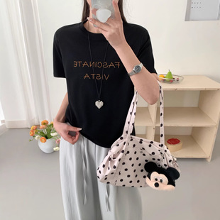 X255字母刺绣T恤女2026夏季韩系ins风简约时尚休闲百搭T恤女短袖