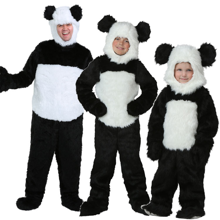 COS卡通服装动物昆虫儿童幼儿豪华长毛熊猫舞台表演扮演装扮服装