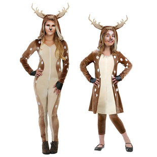圣诞节万圣节舞台表演演出成人儿童女动物梅花鹿驯鹿麋鹿装扮服装