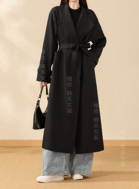 黑色感风衣外套女秋季2026新款设计感韩版宽松显瘦超长款大衣