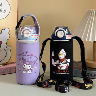 小茶日记保温杯套斜挎500ml杯套保护套卡通水壶套防摔水杯套卡通