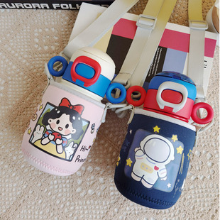 适用GERM奥特曼儿童保温杯套保护套斜挎水杯套500ml保护套带背带