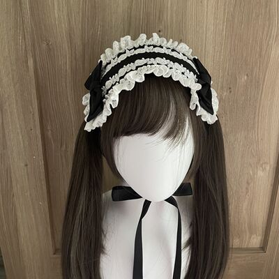 原创手作洛丽塔棉布蝴蝶结发带