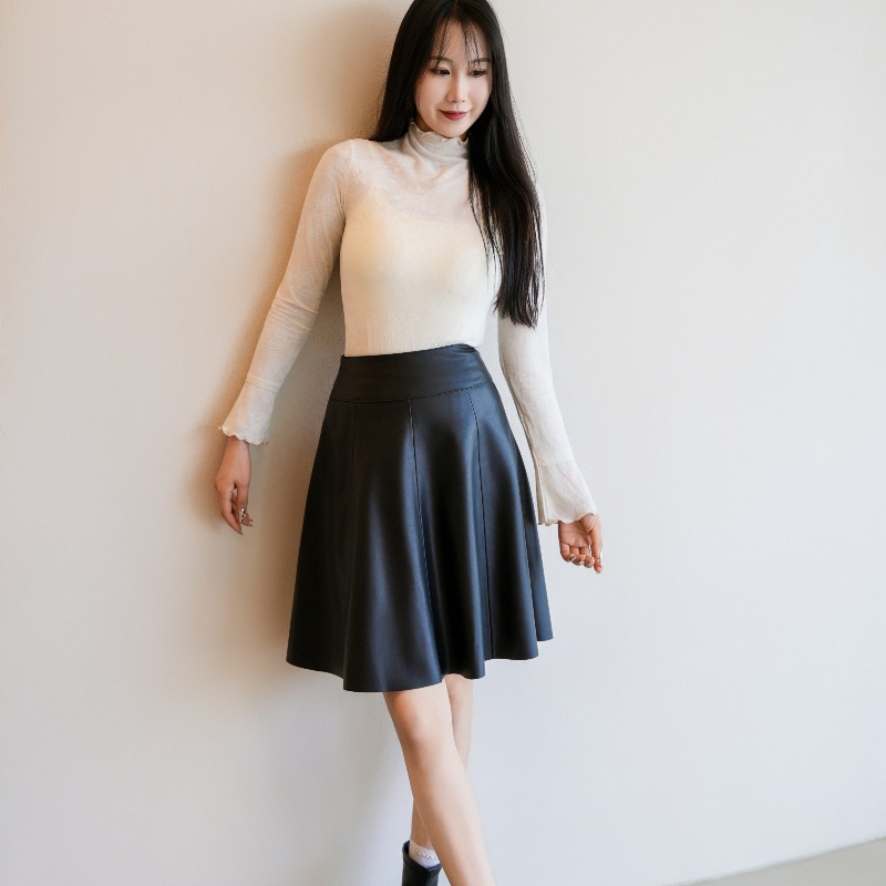 海宁真皮皮裙半身裙绵羊皮