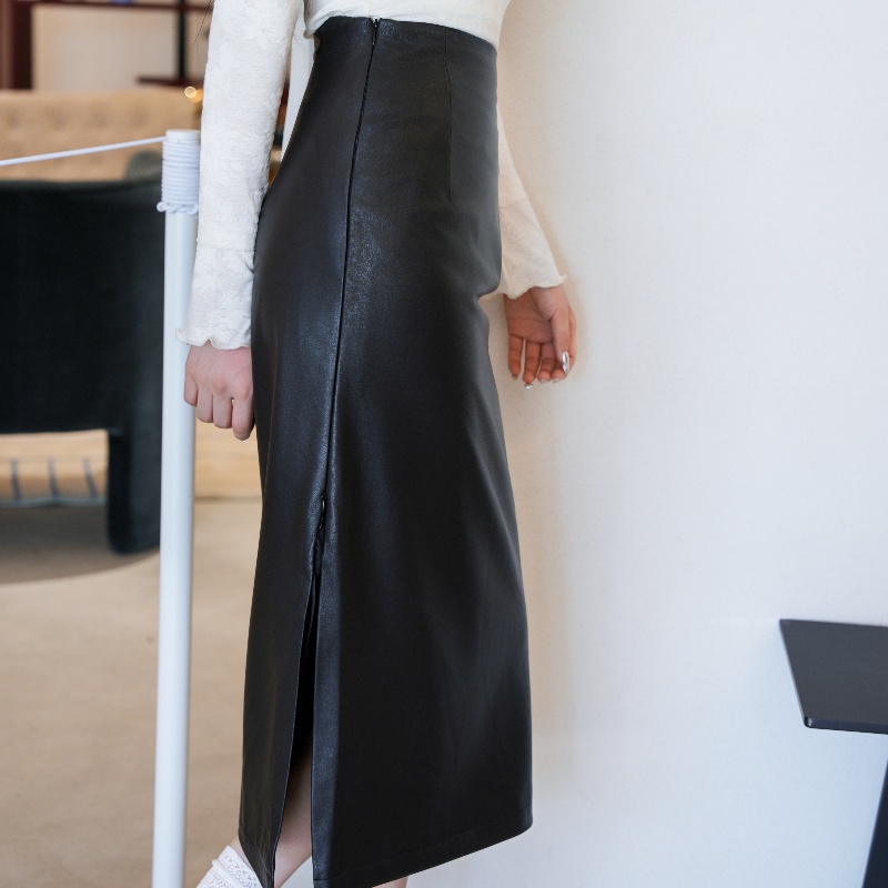 海宁真皮皮裙！2025年春季新款包臀长裙时尚百搭显瘦绵羊皮一步裙
