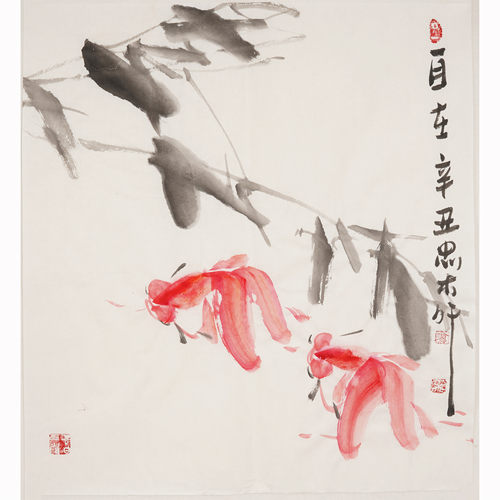 三尺斗方水墨画手绘禅意国画花鸟画中式客厅字画廖忠柳真迹00009 - 封面