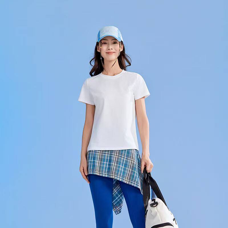 2026新款情侣冰感T恤短袖速干透气华夫格圆领男女户外百搭