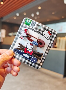 伊藤家正版授权三丽鸥HelloKitty边夹凯蒂猫刘海夹发夹发饰学生