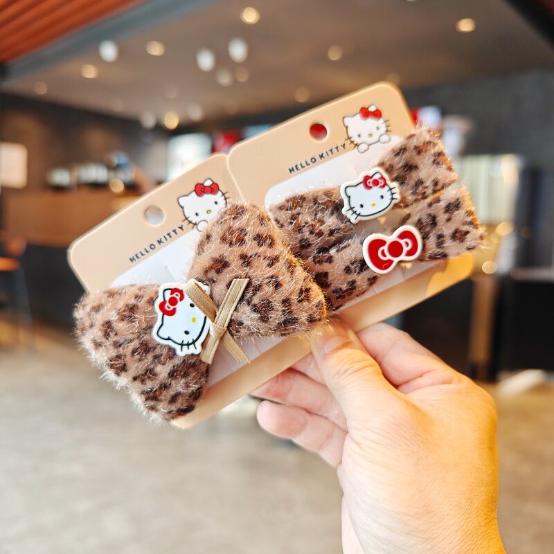 伊藤家正版授权三丽鸥豹纹发夹学生刘海夹简约少女发饰无痕夹发卡