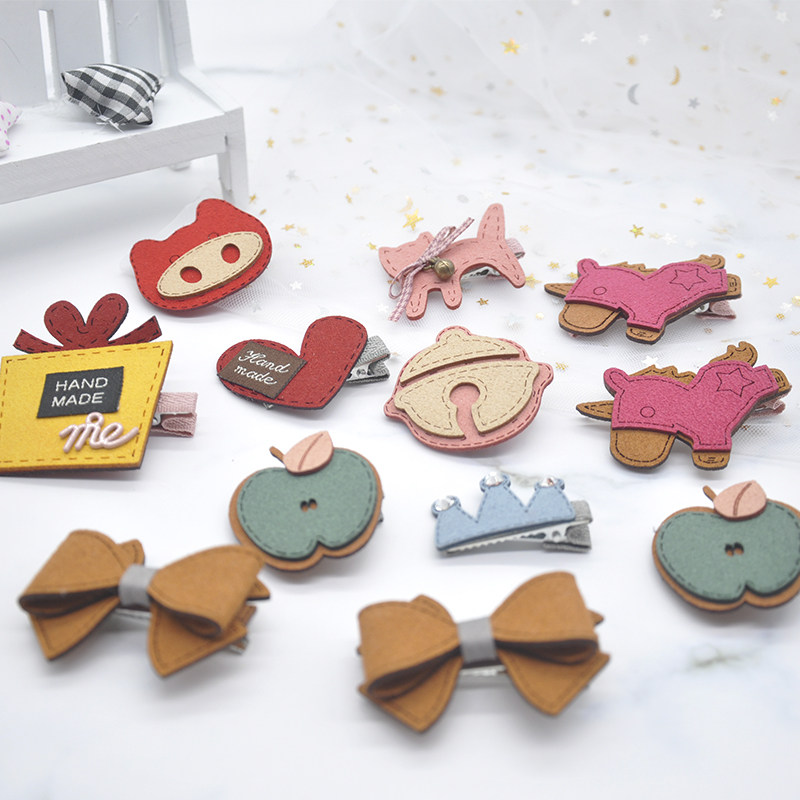 韩国ins简约蝴蝶结发夹bb夹 少女网红刘海夹猫咪小猪头饰边夹头饰