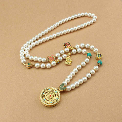 珍珠项链女新中式长款毛衣链